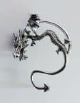 Game of Thrones Dragon Ear Cuff - Curved Tail , SILVER 7006
